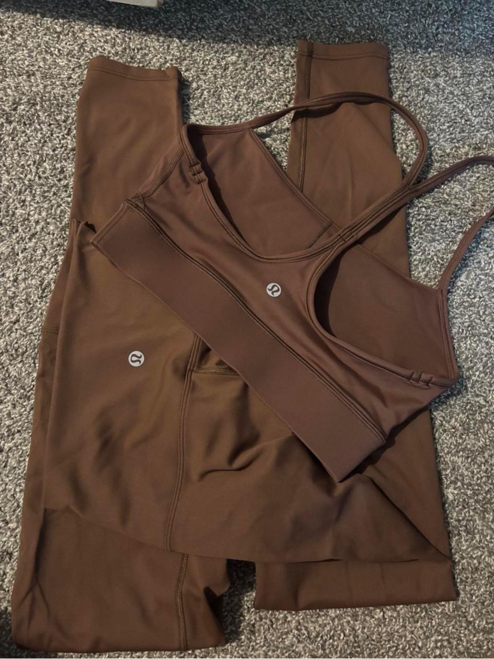lululemon athletica Brown Sports Bra & Leggings Set